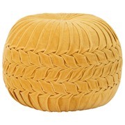 Pouffe Cotton Velvet Smock Design Yellow