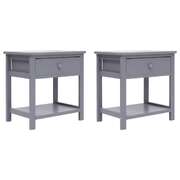 Nightstands 2 pcs Paulownia Wood Grey