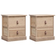 Nightstands 2 pcs Paulownia Wood