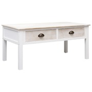 Coffee Table White and Natural Wood