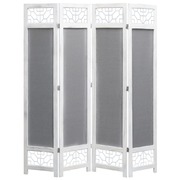 4-Panel Room Divider Grey 140x165 cm Fabric
