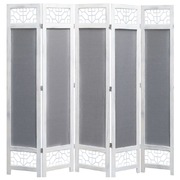 5-Panel Room Divider Grey 175x165 cm Fabric