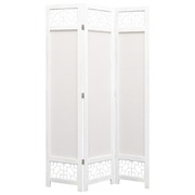 3-Panel Room Divider Cream 105x165 cm Fabric