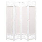 4-Panel Room Divider Cream 140x165 cm Fabric