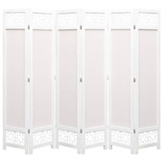 6-Panel Room Divider Cream 210x165 cm Fabric
