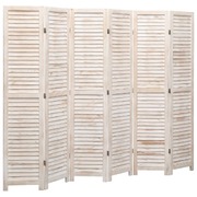 6-Panel Room Divider White 210x165 cm Wood