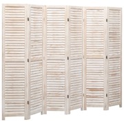 6-Panel Room Divider White 210x165 cm Wood