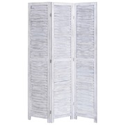 3-Panel Room Divider Grey 105x165 cm Wood