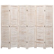 6-Panel Room Divider 210x165 cm Wood