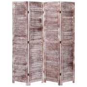 4-Panel Room Divider Brown 140x165 cm Wood