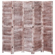5-Panel Room Divider Brown 175x165 cm Wood