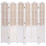 6-Panel Fabric Room Divider White