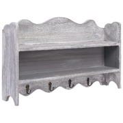 Wall Mounted wood Coat Rack Grey