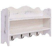 Wall Mounted wood Coat Rack White