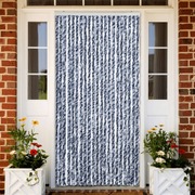 Insect Curtain Blue, White and Silver