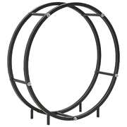 Firewood Rack Black Steel