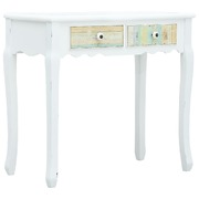 Console Table 2 Drawers MDF White