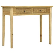 Console Table with 2 Drawers Carving Brown