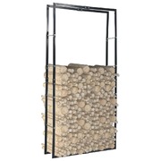 Firewood Rack Black 100x25x200 cm Steel