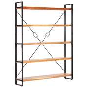 5-Tier Bookcase Solid acacia wood, steel
