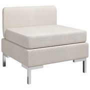 Sectional Middle Sofa with Cushion Fabric Cream
