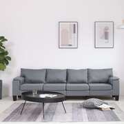 4-Seater Sofa Light Grey Fabric