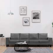 4-Seater Sofa Dark Grey Fabric