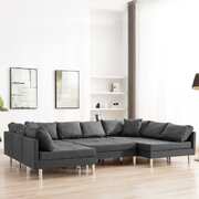 Sectional Sofa Fabric Dark Grey