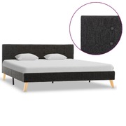 Bed Frame Blue Fabric 153x203 cm