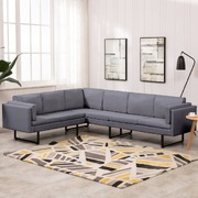 Corner Sofa Light Grey Fabric