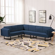 Corner Sofa Blue Fabric