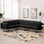 Corner Sofa Black Fabric