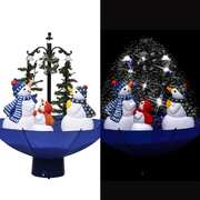 Snowing Christmas Tree with Umbrella Base Blue PVC