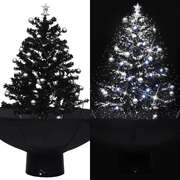 Snowing Christmas Tree with Umbrella Base Black