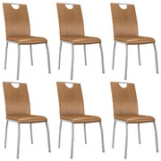 Dining Chairs 6 pcs faux Leather-Brown