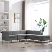 5 Piece Sofa Set Fabric Dark Grey