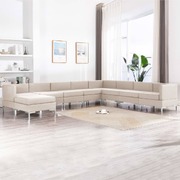 9 Piece Sofa Set Fabric Cream