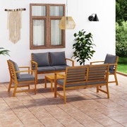 5-Piece Garden Lounge Set with Cushion Solid Acacia Wood