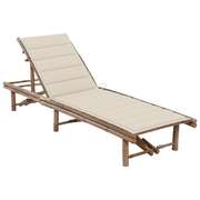 Space Saving Garden Sun Lounger with Cushion Lounge Area Evening 