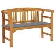 Garden Bench with Cushion Solid Acacia Wood