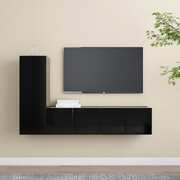3 Piece TV Cabinet Set Black