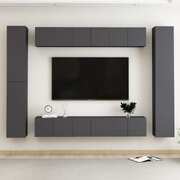10 Piece TV Cabinet Set Grey