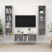 3 Piece TV Cabinet Set Concrete Engineered Wood