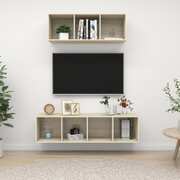 2 Piece TV Cabinet Set Oak Engineered Wood