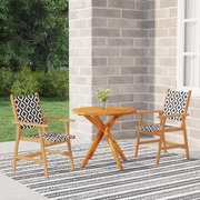 3 Piece Garden Dining Set Solid Wood Acacia