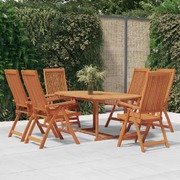 7 Piece Garden Dining Set Solid Wood 