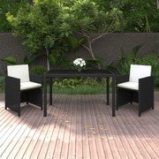 Acacia Wood Elegance: 3-Piece Garden Dining Set in Natural Splendor