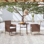 Contemporary 3 Piece Garden Dining Set Relaxing Seating Home Comfort 