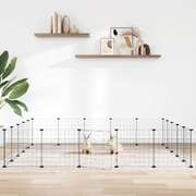 20-Panel Pet Playpen Cage Steel Black | EXTG