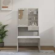 Dressing Table Set with LED High Gloss White
